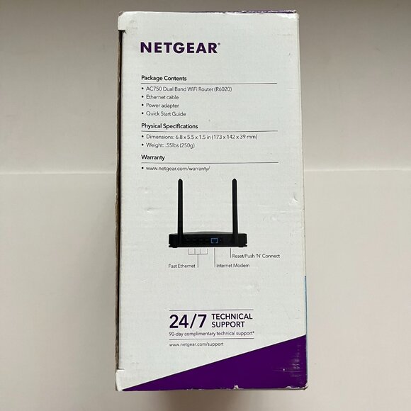 NETGEAR AC750 Dual Band WiFi Router / R6020 4 Port 300 + 400 Mbps - Picture 10 of 11